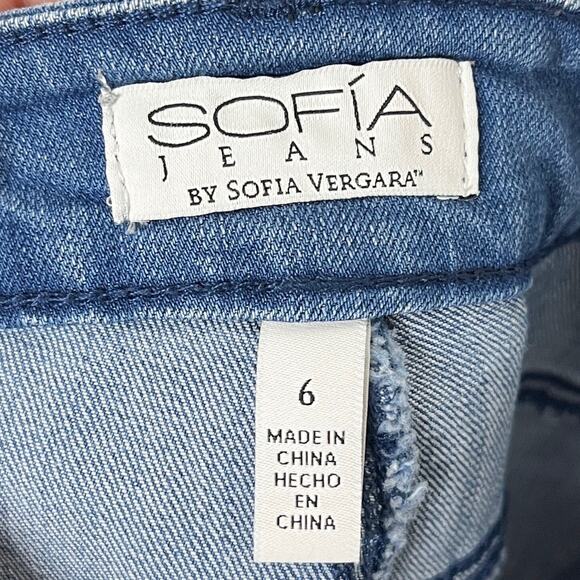 Sofia Vergara Women's Jeans 6 Skinny Ankle Lace Raw Hem Stretch Denim Med Wash - Picture 7 of 10